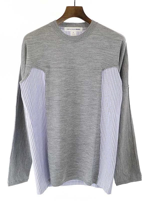 COMME des GARCONS コムデギャルソンシャツ 20SS ストライプ切替ニットセーター