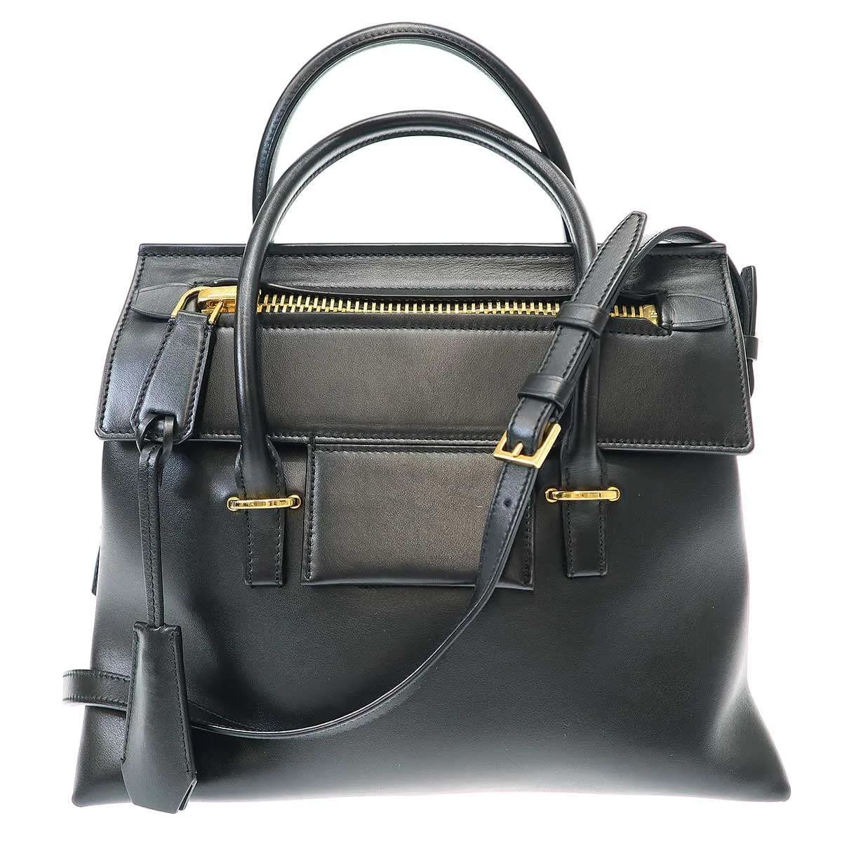 TOM FORD トム フォード GNGBLK 2WAY TFエンブレレザーショルダーバッグ