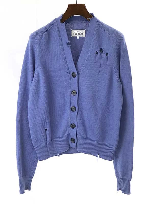 Maison Margiela メゾンマルジェラ 21SS デストロイコットンニットカーディガン