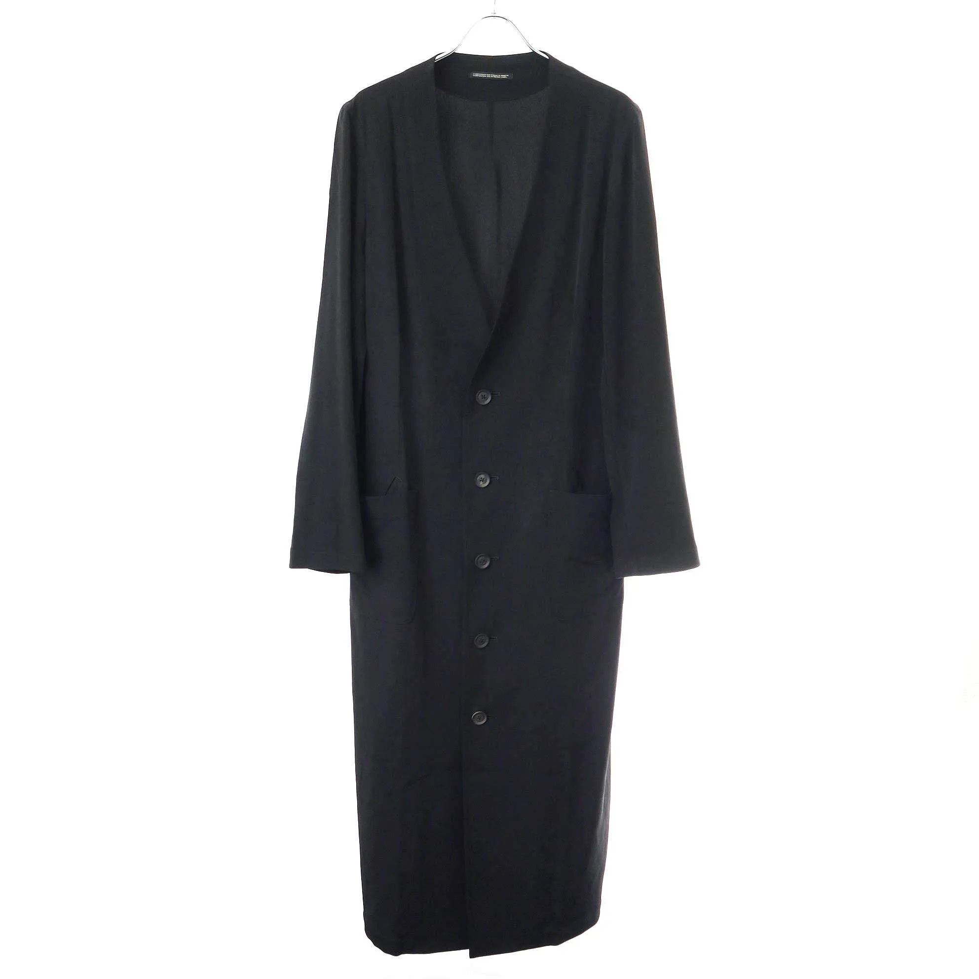Yohji Yamamoto ヨウジヤマモト プールオム 20SS I-Hide Piping PK Dress ノーカラーコート