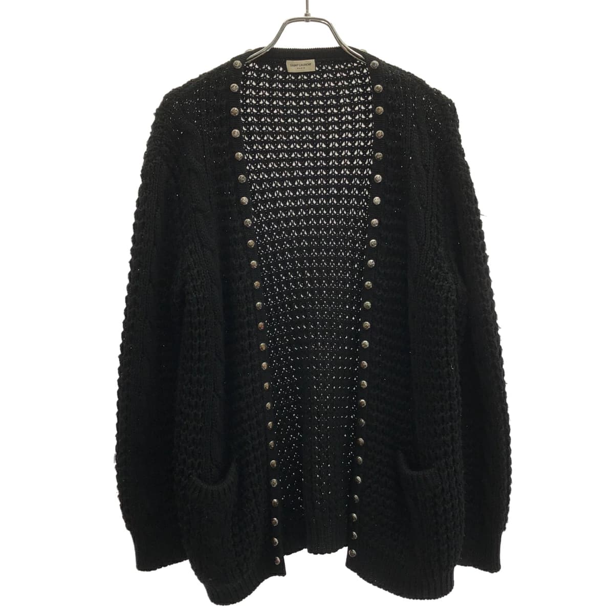 SAINT LAURENT サンローラン パリ 14AW スタッズデザイン ローゲージニットカーディガン 367538 Y1NP2