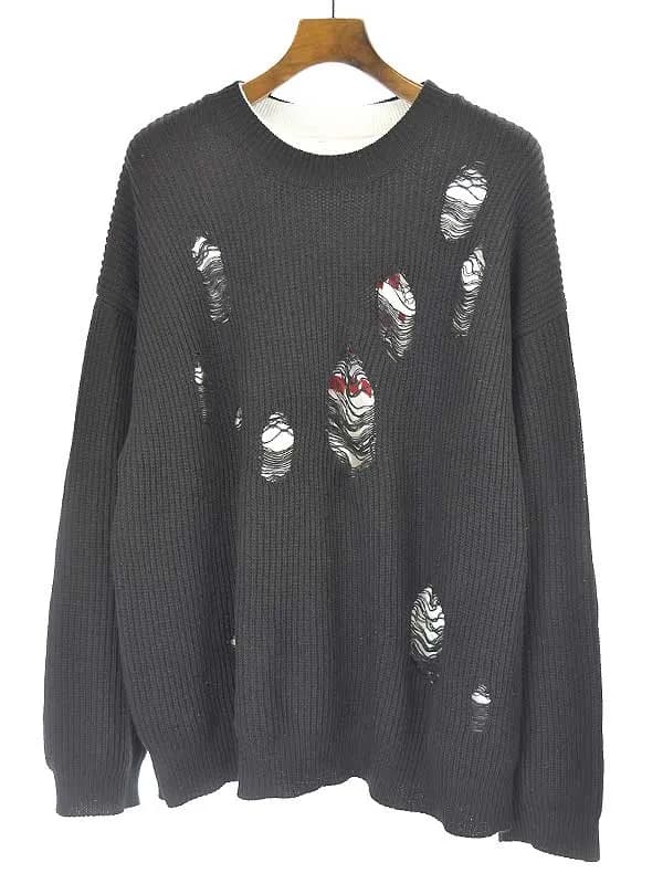 DAIRIKU ダイリク 20AW Layered Damage Knit レイヤードダメージニットセーター