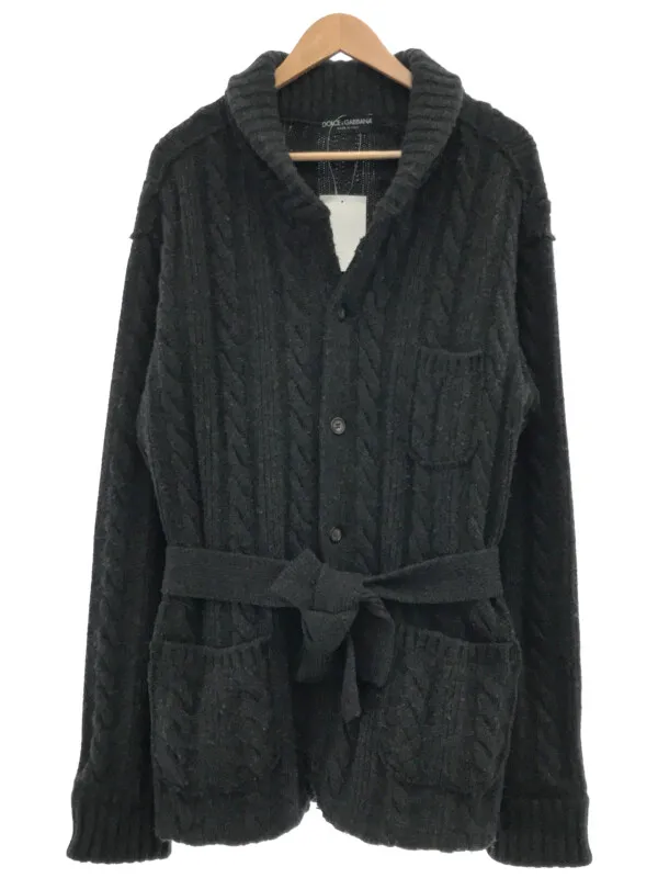 DOLCE&GABBANA ドルチェ&ガッバーナ 12AW ケーブル編みウールベルテッドカーディガン
