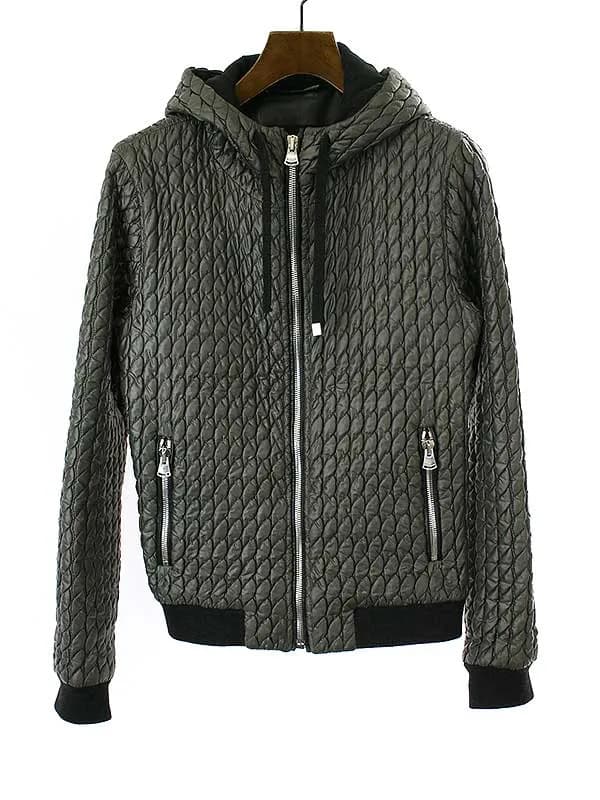 DOLCE&GABBANA ドルチェ&ガッバーナ 裏地レザー中綿キルティングジップアップパーカー