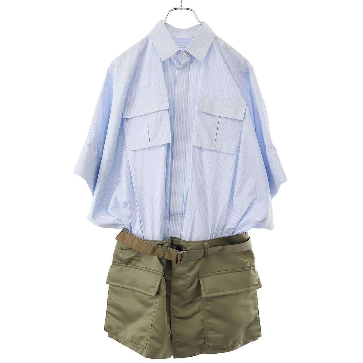 sacai サカイ 25SS Cotton Poplin x Nylon Twill Dress コットンポプリンナイロンツイルドレス ワンピース 25-07743