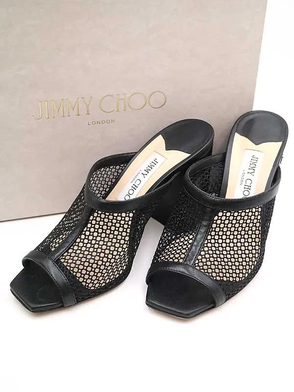 JIMMY CHOO ジミー チュウ Joud 85 レザーメッシュサンダル