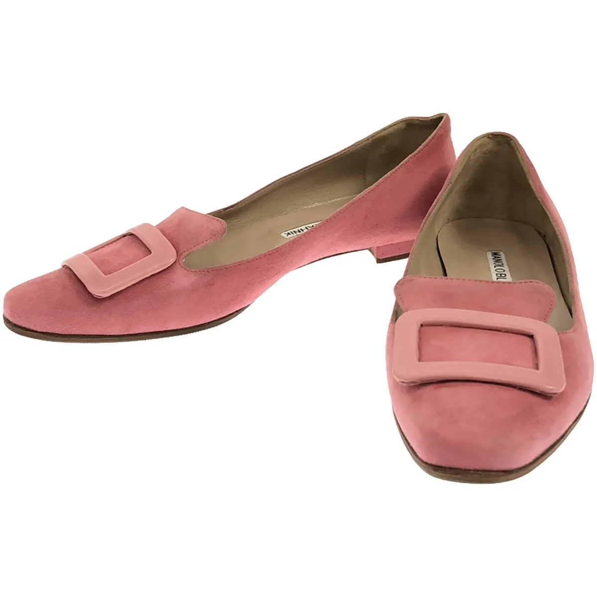 MANOLO BLAHNIK マノロブラニク スエードフラットバレリーナ パンプス
