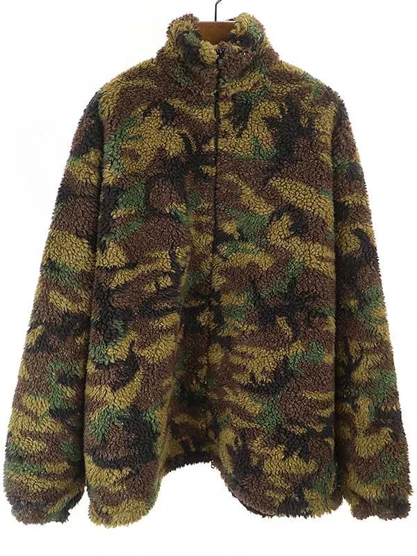 BALENCIAGA バレンシアガ 21SS カモフラ柄ボアフリースジャケット