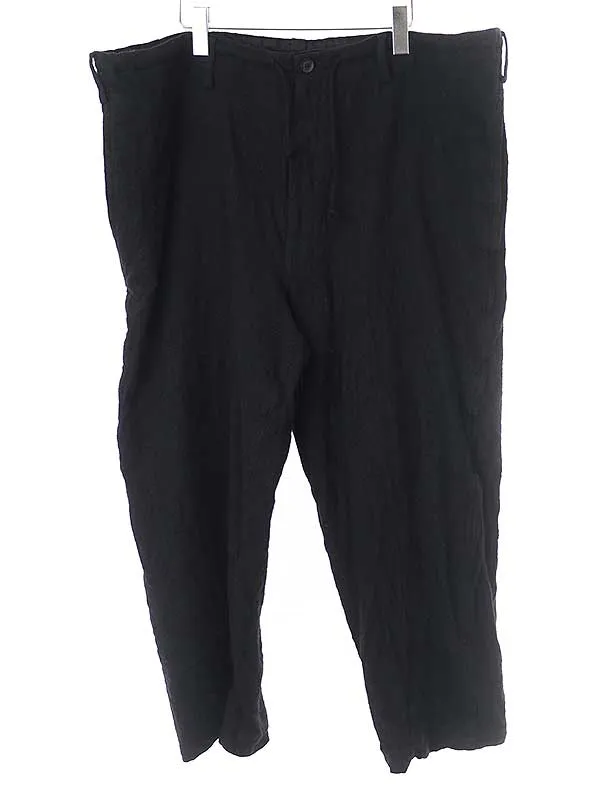 Yohji Yamamoto ヨウジヤマモト プールオム 22AW FULLING SERGE Z-CLASSIC THICK STRING MILLING P ドローコード付きウールワイドパンツ