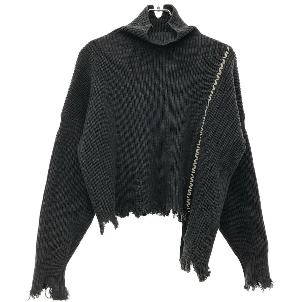 Y's ワイズ 24AW CARDIGAN-STITCH TURTLENECK SHORT PULLOVER タートルネックショートプルオーバーニットセーター