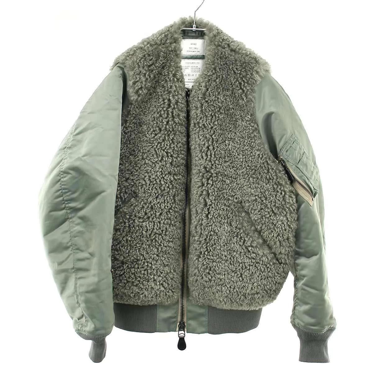 HYKE ハイク 25AW FAUX SHEARLING TYPE MA-1 JACKET ファーシャーリングフライトボンバージャケット
