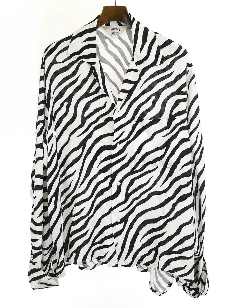 SUNSEA サンシー 18SS Zebra GIGOLO Shirt ゼブラ柄レーヨン開襟シャツ