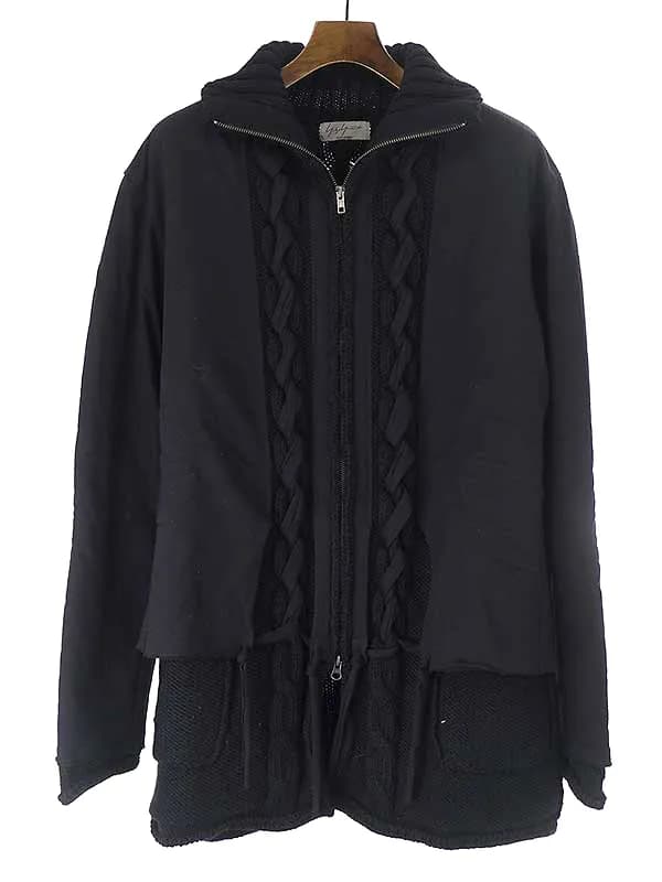 Yohji Yamamoto ヨウジヤマモト プールオム 16AW ローゲージデザインジップアップニットジャケット