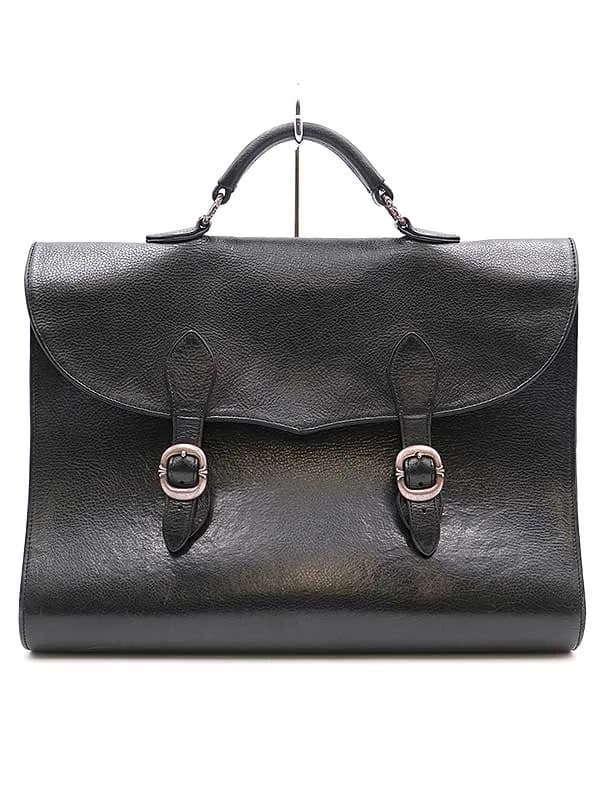 CHROME HEARTS クロムハーツ BRIFECASE NH クロスボール装飾ガンスリンガーストラップレザービジネスバッグ