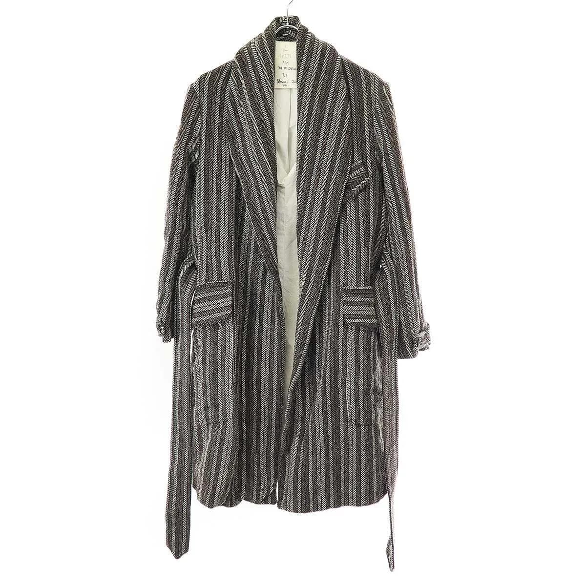 John Alexander Skelton ジョンアレキサンダースケルトン COLLECTION VIII 20AW ヘリンボーンストライプ ベルテッドコート