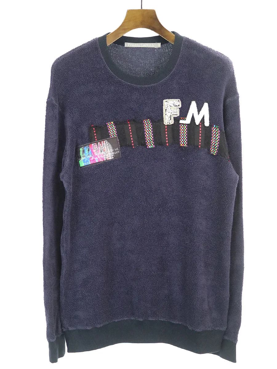 FranCisT_MOR.K.S. フランシストモークス 20SS ワッペンデザインオーガニックループパイルニットセーター