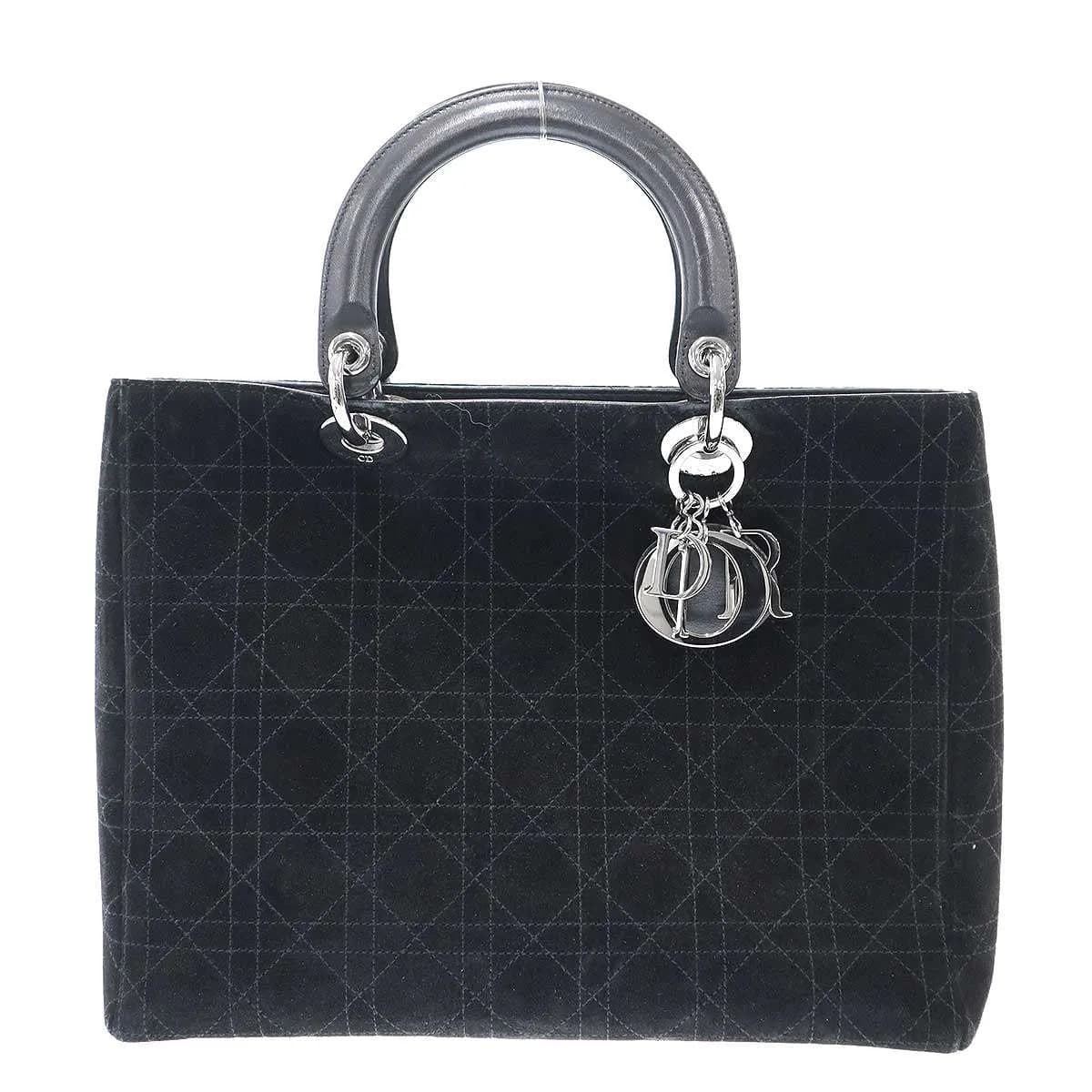 Christian Dior クリスチャンディオール レディディオール カナージュ スエードハンドバッグ