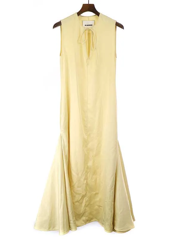 JIL SANDER ジルサンダー 21SS プリーツフレアノースリーブワンピース