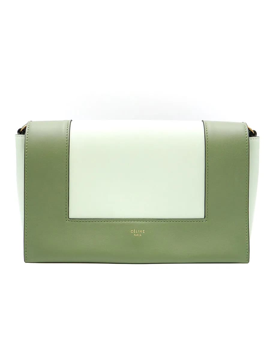 CELINE セリーヌフ レーム ミディアムレザーショルダーバッグ