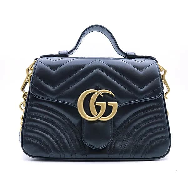 GUCCI GUCCI GGマーモント ミニトップハンドルバッグ