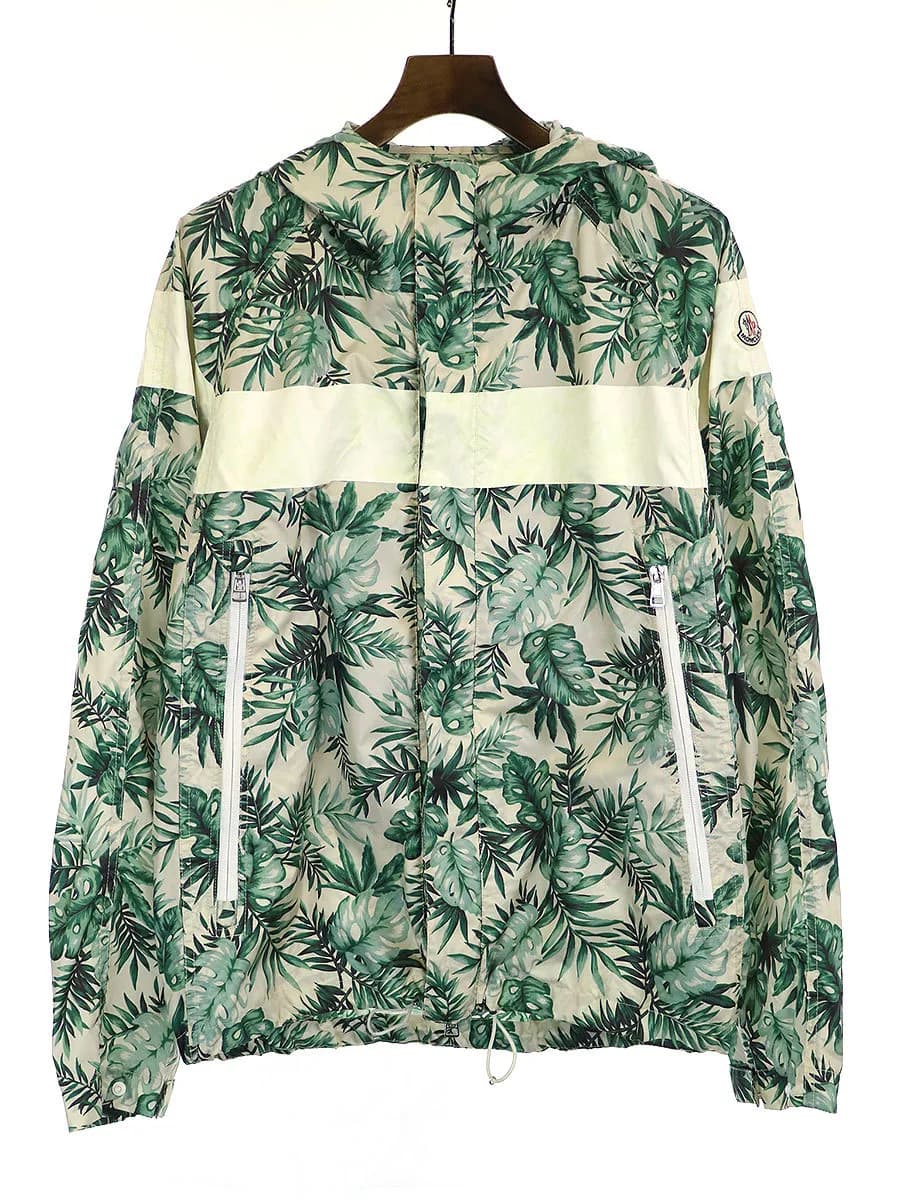 MONCLER モンクレール JOACHIM ボタニカル柄ナイロンジップアップパーカー