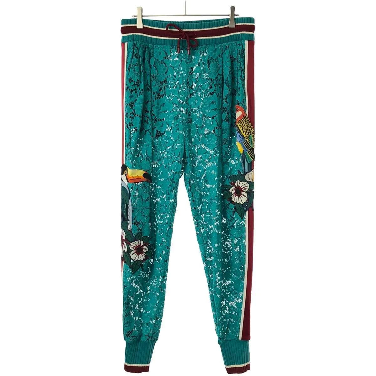 DOLCE&GABBANA ドルチェ&ガッバーナ 20SS トロピカルワッペンレーステクニカルトラックパンツ