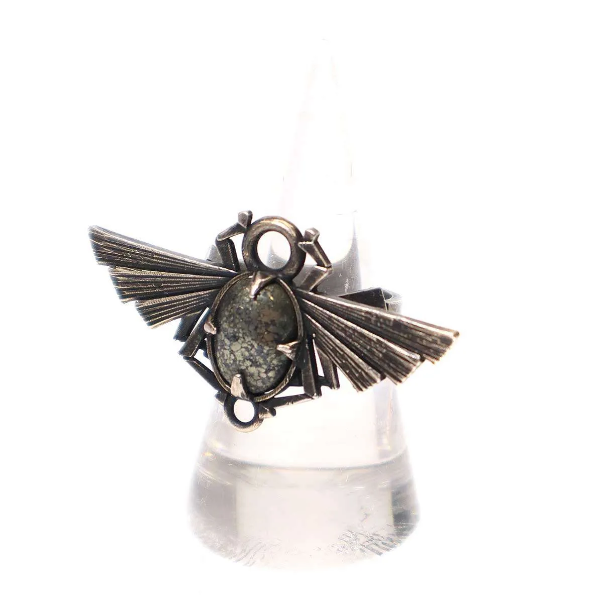 ANN DEMEULEMEESTER アンドゥムルメステール Scarab Ring スカラベストーンシルバーリング