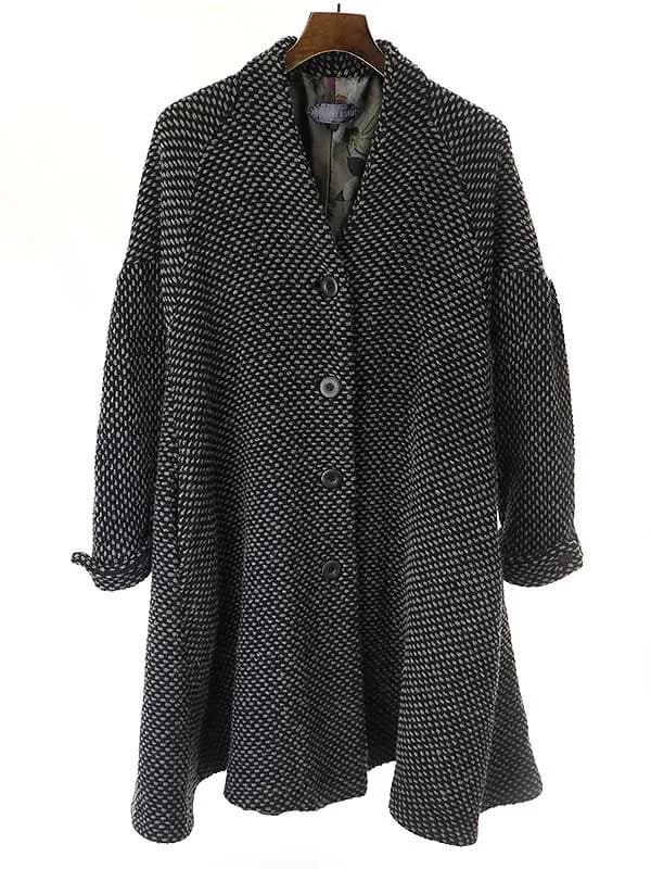 GEOFFREY B.SMALL ジェフリービースモール 裏地花柄ロングニットコート