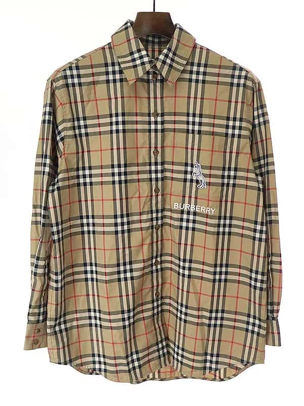 BURBERRY バーバリー CARLOTA CHECK SHIRT ユニコーンワッペン刺繍チェックシャツ