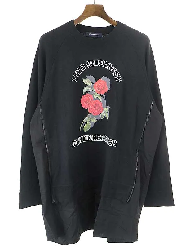 UNDERCOVER ジョン アンダーカバー 19SS 薔薇プリントシャツレイヤードスウェットトレーナー