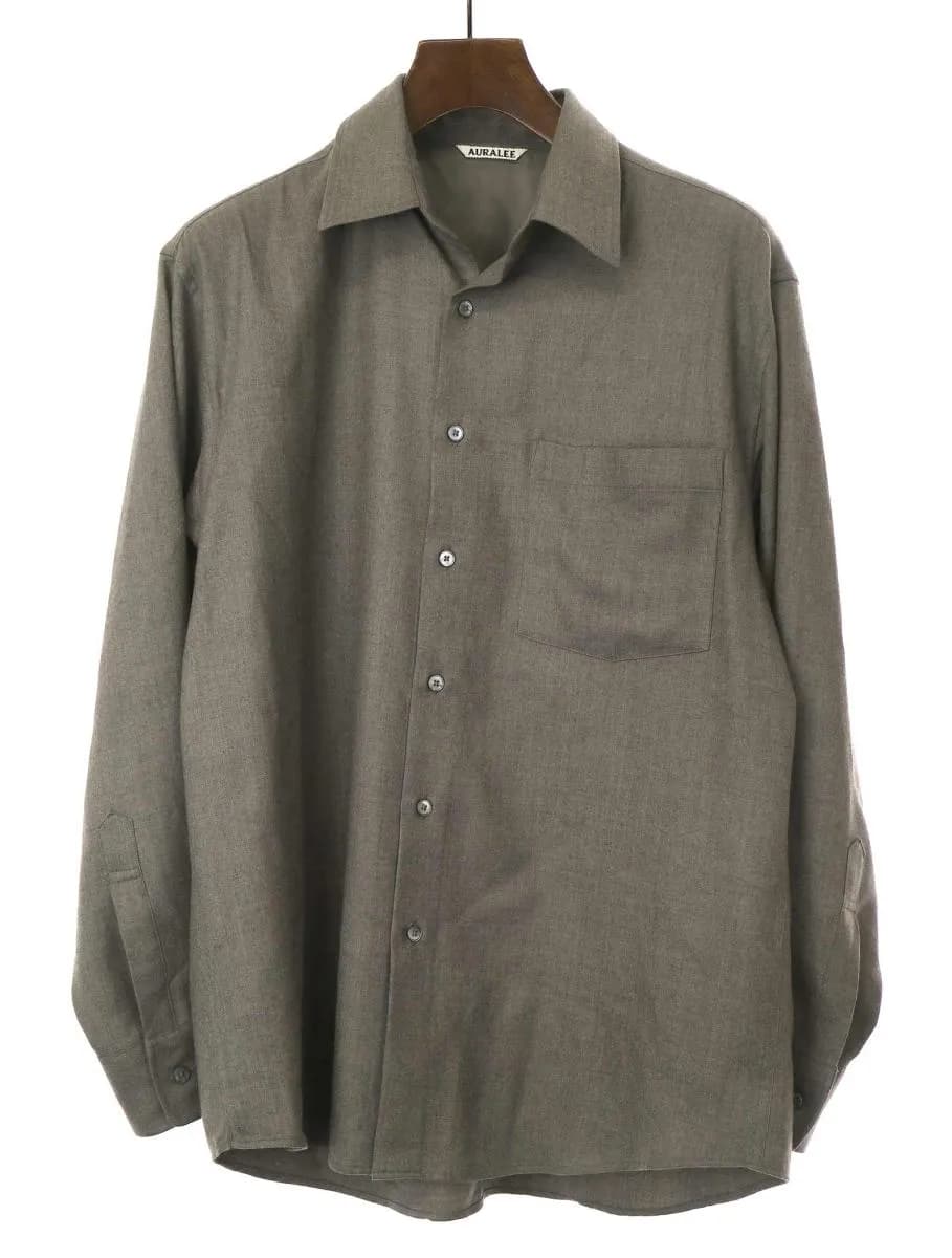 AURALEE オーラリー 22AW SUPER LIGHT WOOL SHIRTS スーパーライトウールシャツ
