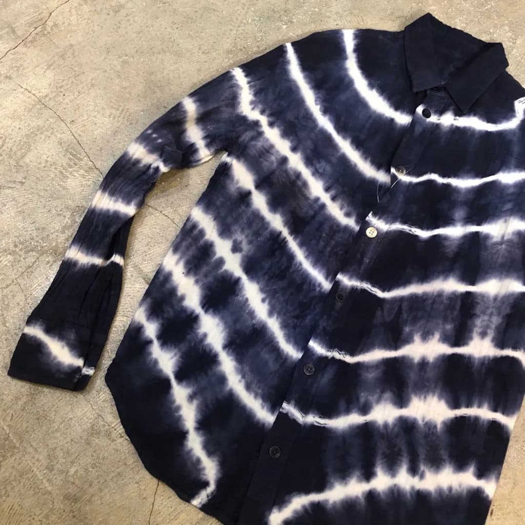 The Elder Statesman The Elder Statesman 17AW RH COTTON GAUZE STRIPE DYE SHIRT
