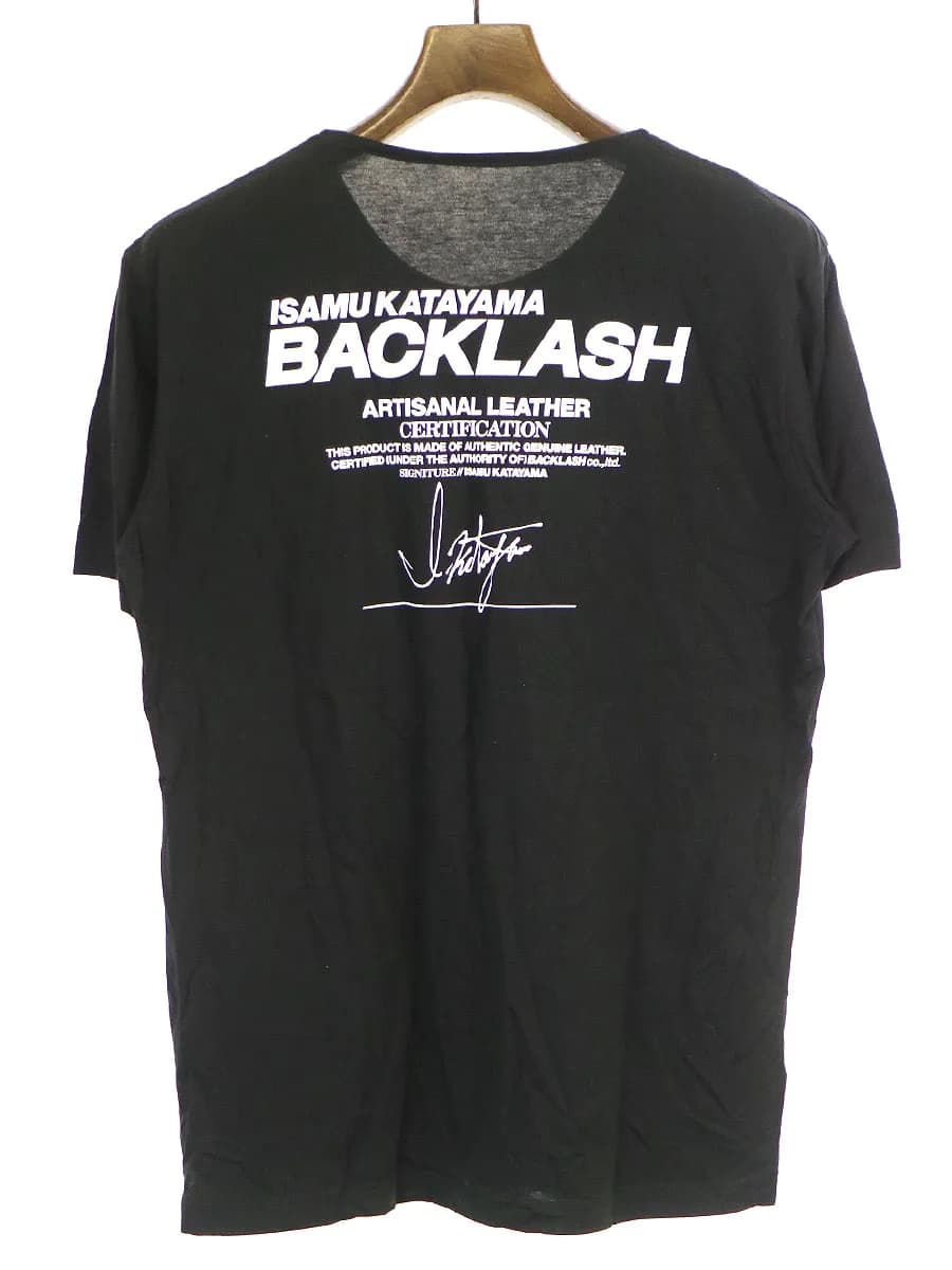 ISAMU KATAYAMA BACKLASH イサムカタヤマ バックラッシュ 18SS コットンレーヨンバックプリントTシャツ