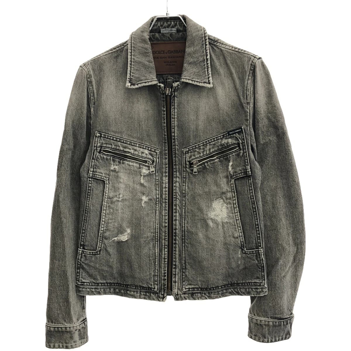 DOLCE&GABBANA ドルチェ&ガッバーナ ダメージリペア加工デニムジャケット G9I56D G8F18