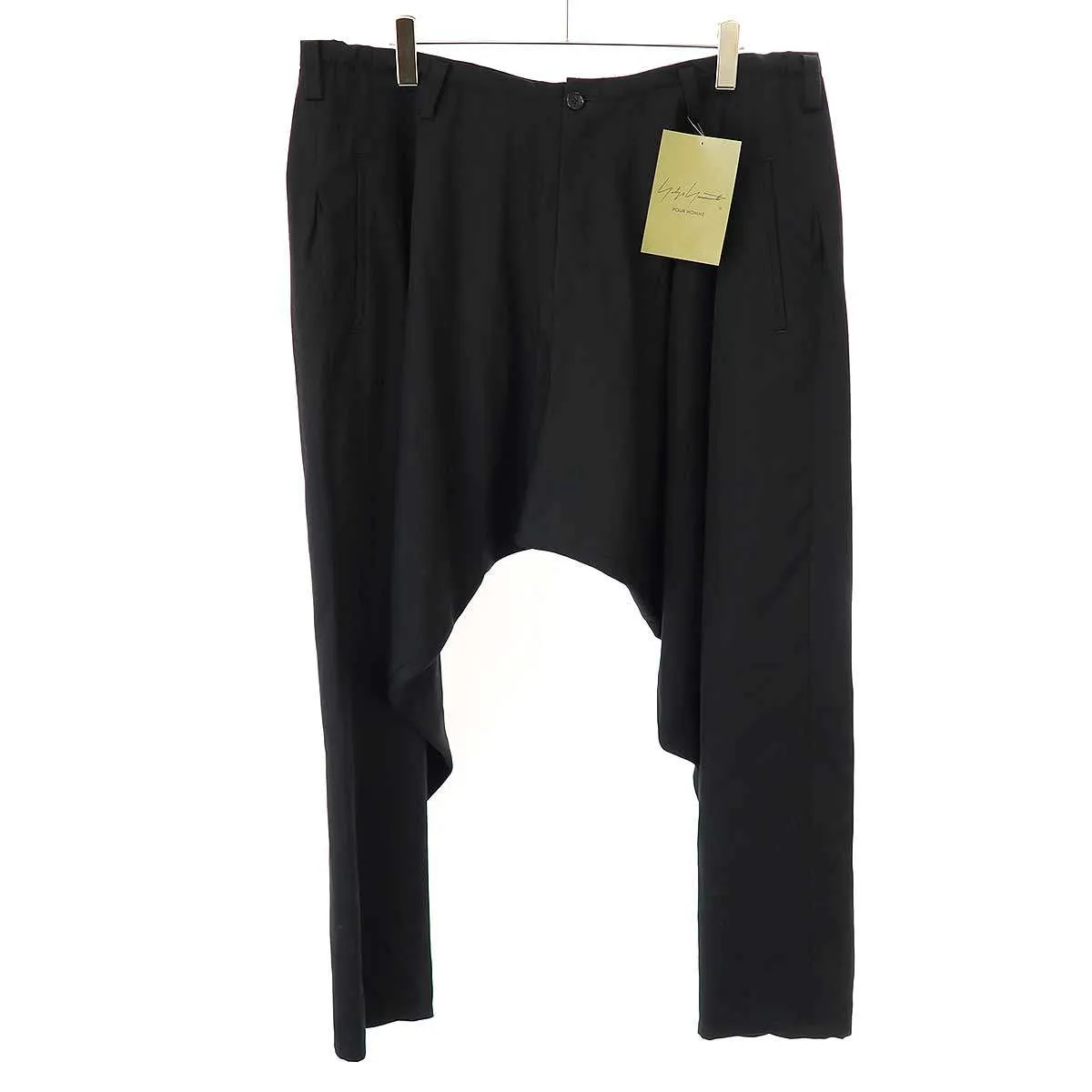 Yohji Yamamoto ヨウジヤマモト プールオム 23AW ウールギャバジンインシームドレープドパンツ