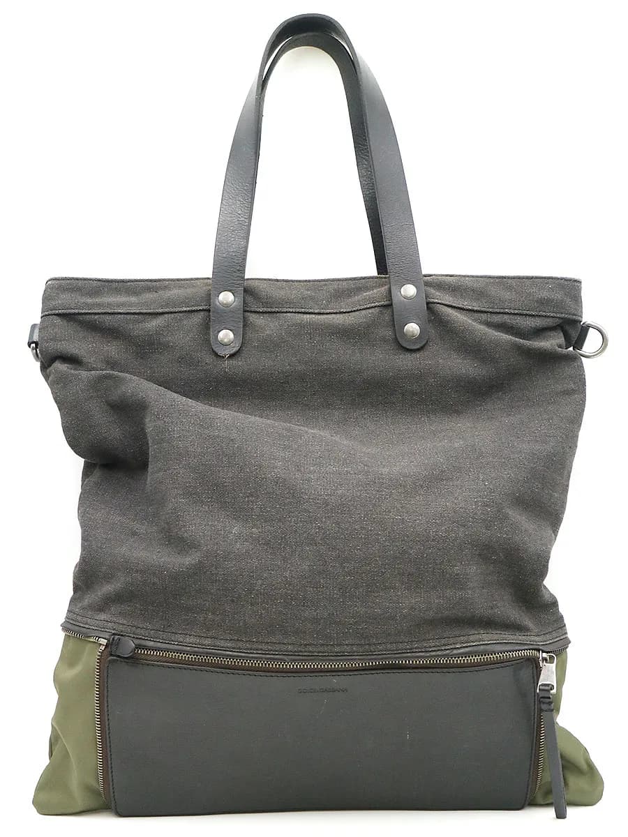 DOLCE&GABBANA ドルチェ&ガッバーナ レザーナイロントートバッグ