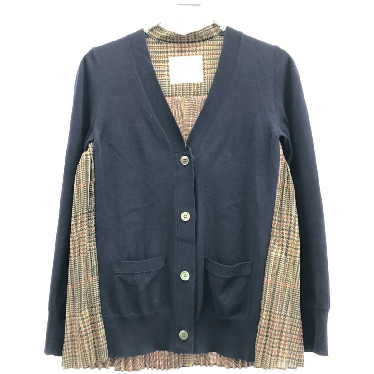 sacai サカイ 21AW チェックプリーツカーディガン