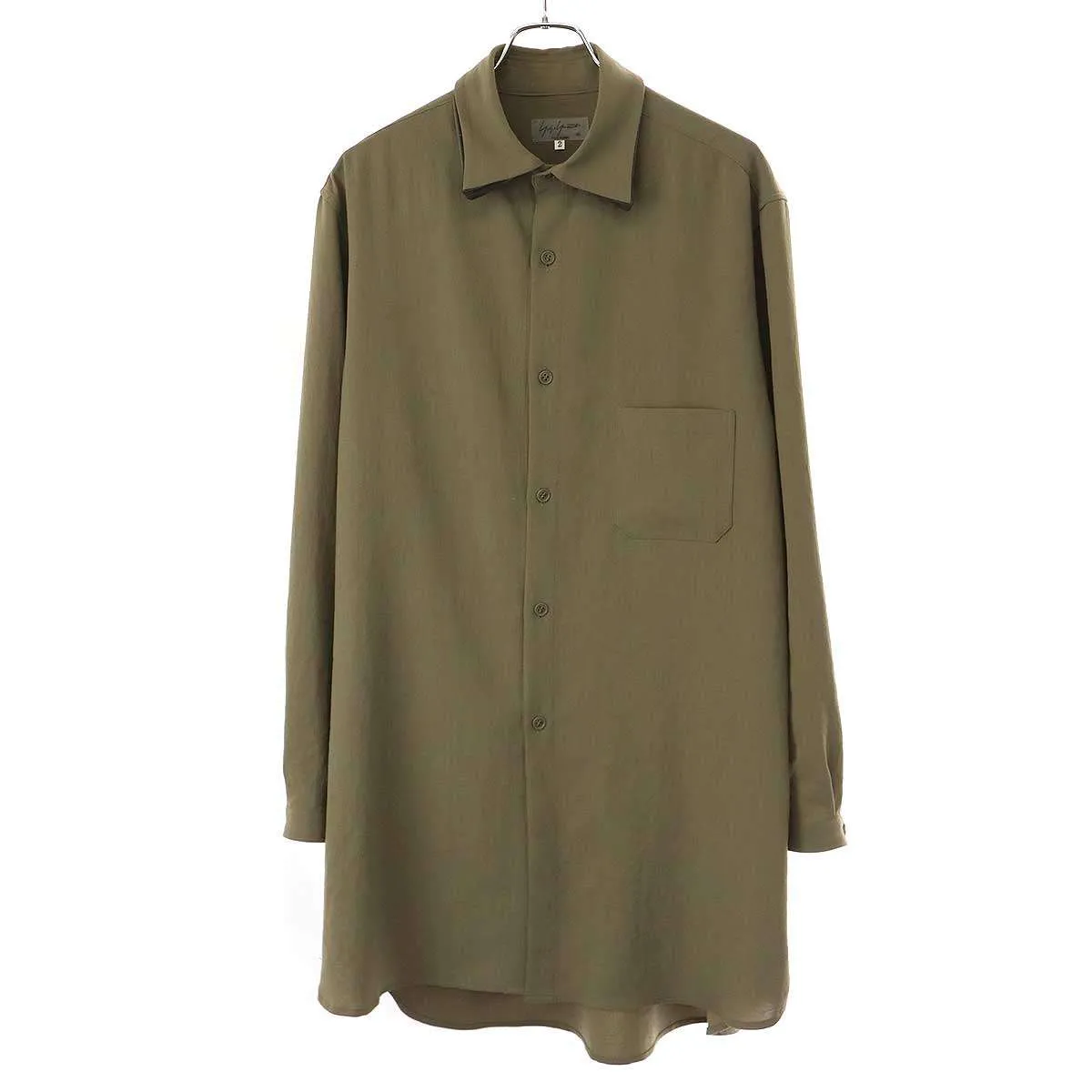 Yohji Yamamoto ヨウジヤマモト プールオム 18SS 衿マチ付キロング丈長袖シャツ HW-B34-900