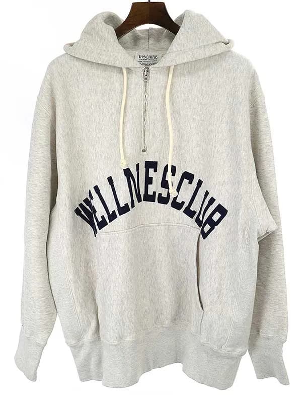 INSCRIRE アンスクリア 21AW ZERO LOOP ZIP PULLOVER LOGO PARKER ゼロループジッププルオーバースウェットパーカー