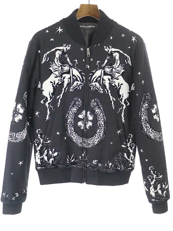 DOLCE&GABBANA ドルチェ&ガッバーナ 16AW総柄ウールボンバージャケット