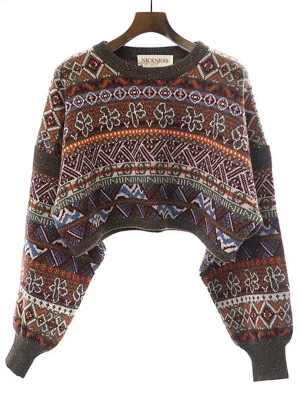 NICENESS ナイスネス 22AW LIMITED EDITION BANTON フェアアイル クロップドカシミヤニットセーター