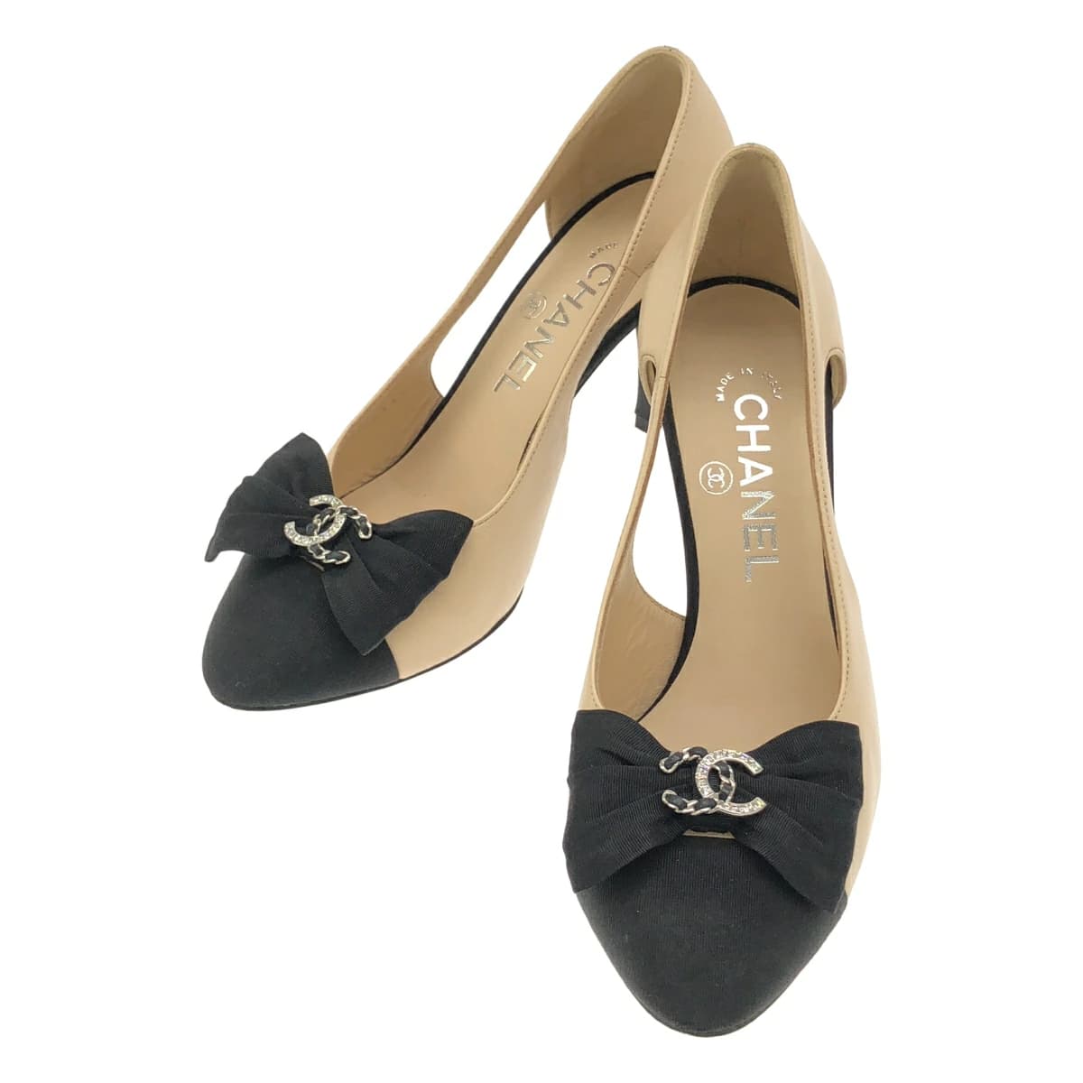 CHANEL シャネル ココマークリボンレザーパンプス G36347