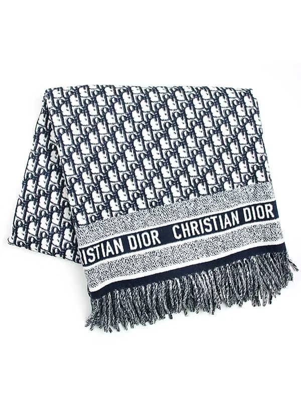 Christian Dior クリスチャンディオール オブリークブランケット 大判ストール