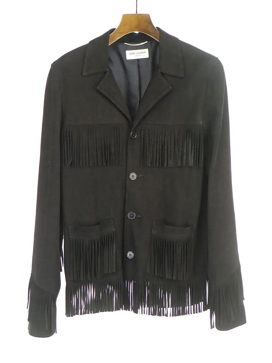 SAINT LAURENT サンローラン パリ 15SS ゴートスエードフリンジレザージャケット