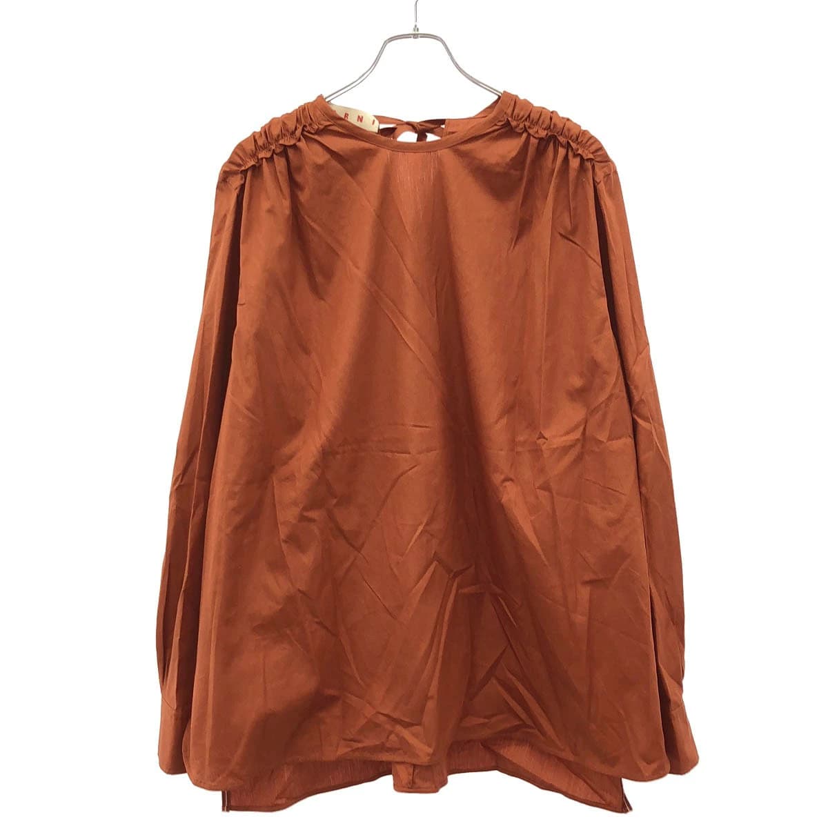 MARNI マルニ 22SS コットンポプリンギャザーショルダープルオーバーブラウス CAMA0462A1