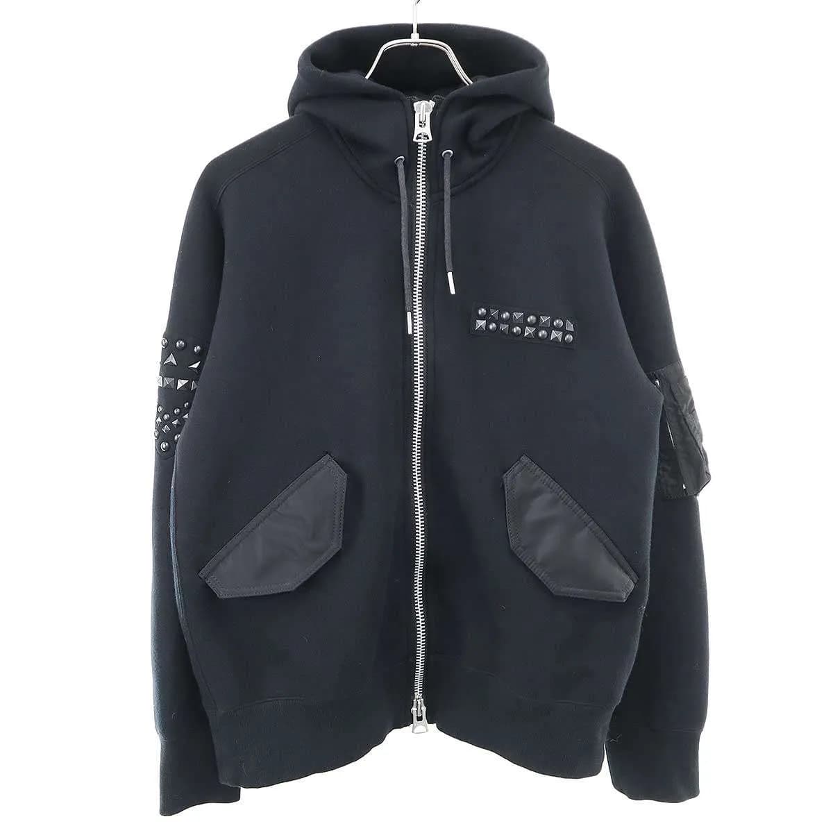 sacai サカイ 25AW Studded Sponge Sweat Hoodie スタッズスポンジスウェットパーカー 25-01132S