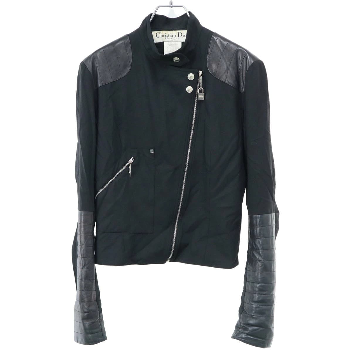 Christian Dior クリスチャンディオール by John Galliano 2004SS レザーコンビネーションライダースジャケット 4P12022100