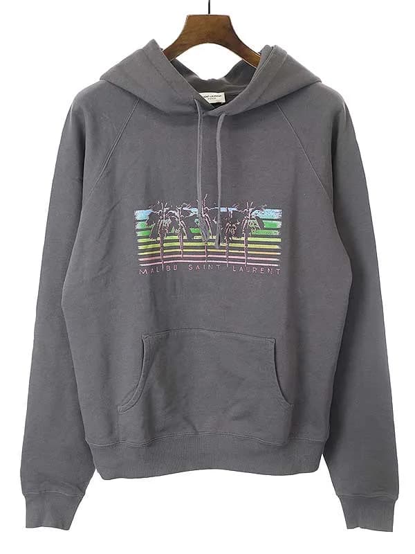 SAINT LAURENT サンローラン パリ MALIBU プリントプルオーバーパーカー