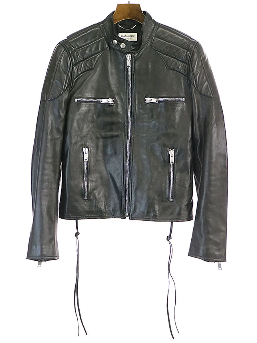 SAINT LAURENT サンローラン パリ 14SS ラムシングルバイカーレザージャケット