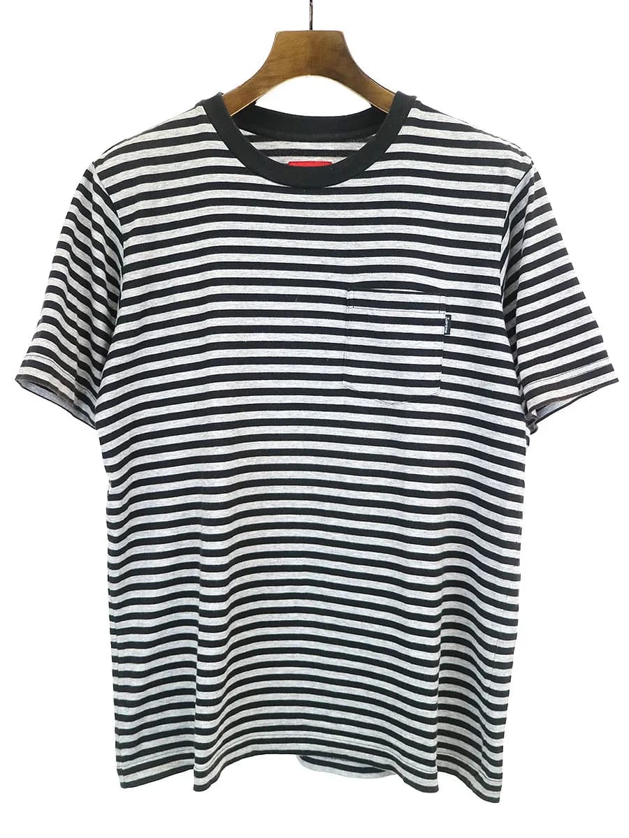 Supreme シュプリーム Heather Stripe Tee ボーダーポケットTシャツ